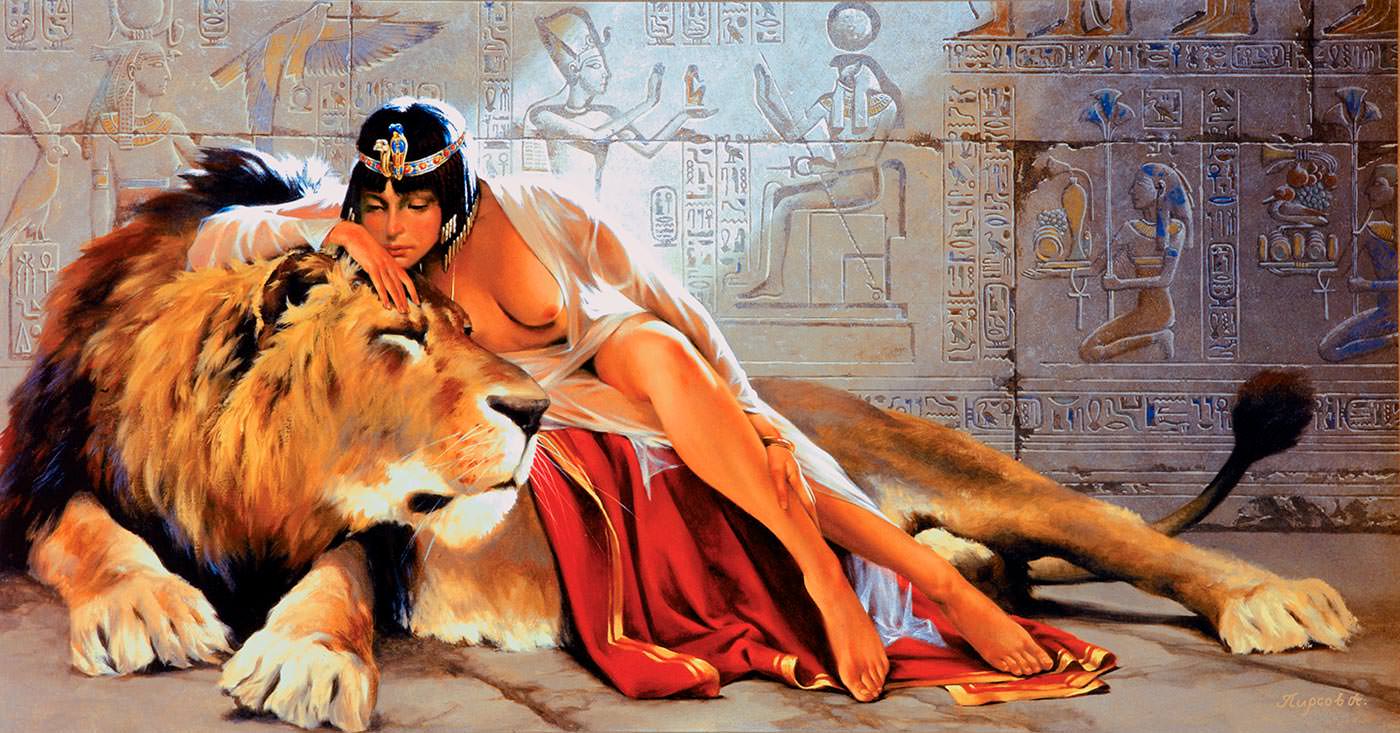 Картина Клеопатра со львом