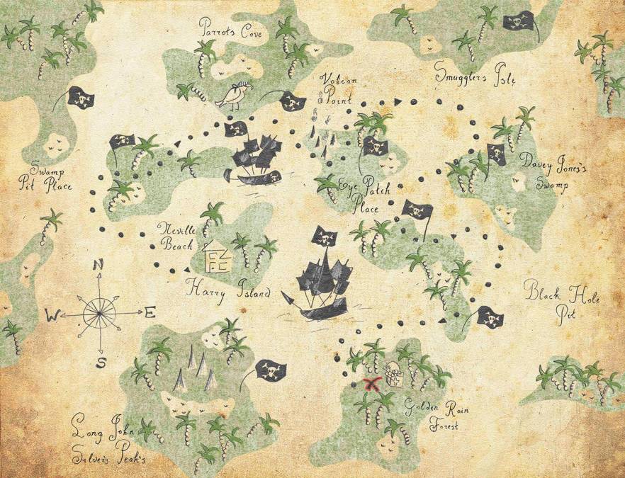 Фотообои Пиратская карта | арт.14391