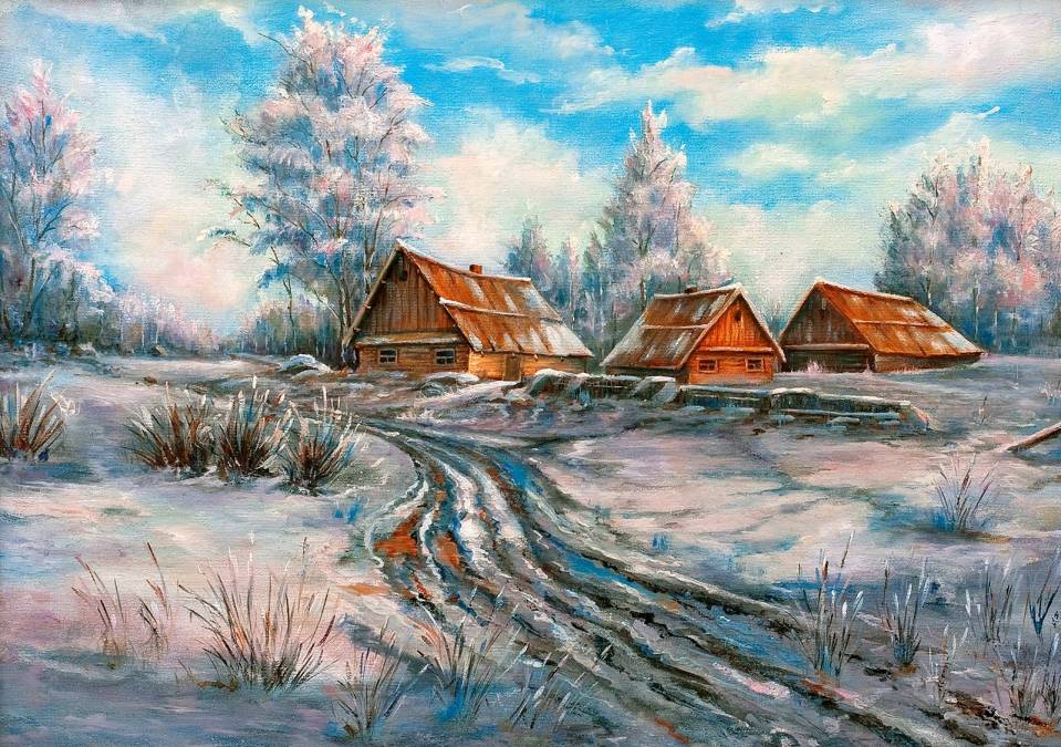 Фотообои Зима в деревне | арт.177