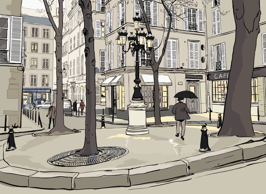 Фотообои Парижская улочка Вектор | арт.1760