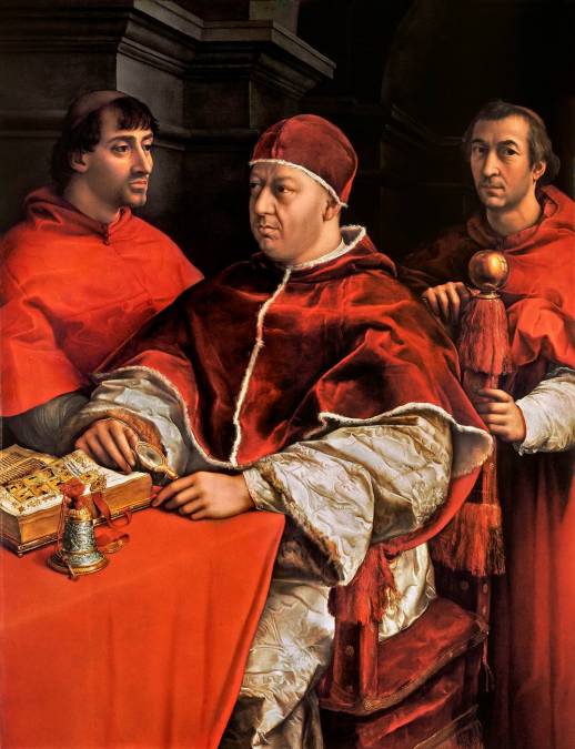 Фотообои Портрет Папы Льва X С Кардиналами Джулио Де Медичи И Луиджи Де Росси | арт.183