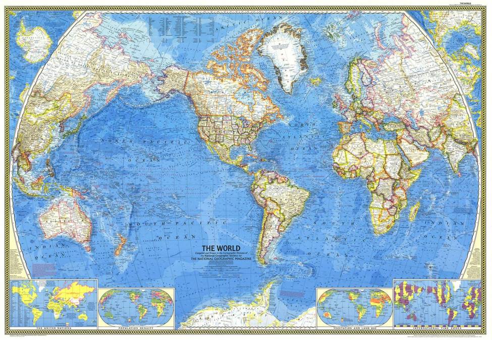 Фотообои Карта мира 1965 | арт.1930