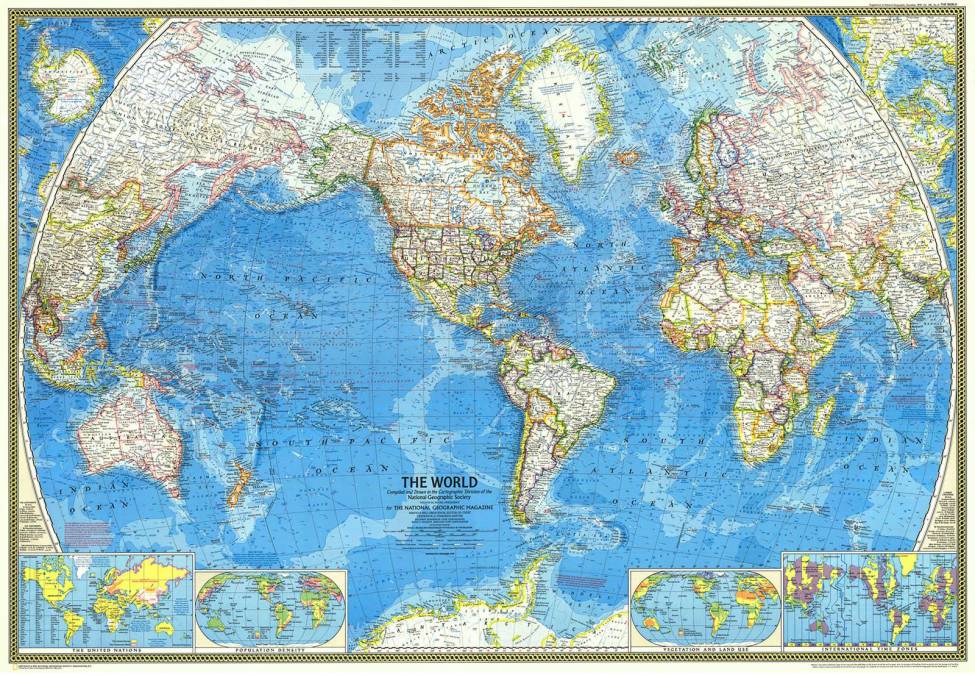 Фотообои Карта мира 1970 | арт.1931