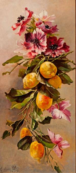 Фотообои Цветы и лимоны | арт.2290