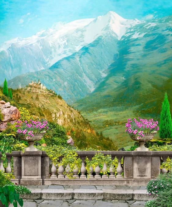 Фотообои Терраса с видом на горы | арт.26195