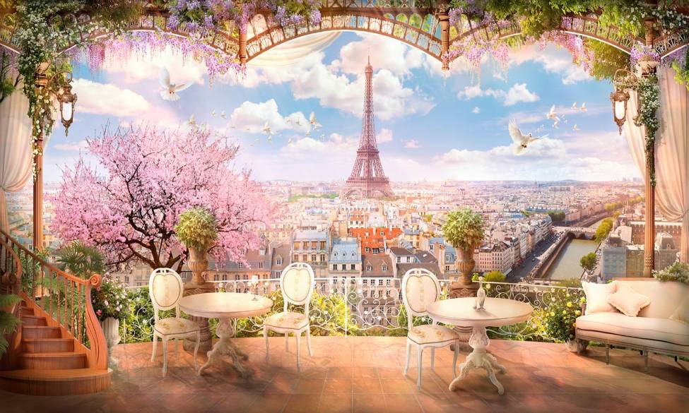 Фотообои Балкон с видом на Париж | арт.26212