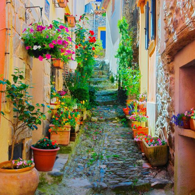 Фотообои Французская улочка в цветах | арт.11256