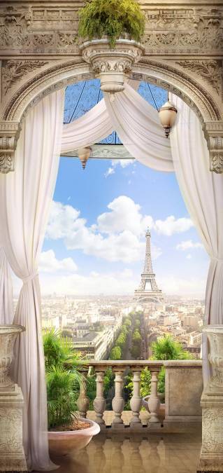 Фотообои Эйфелева башня. Вид с балкона | арт.11410