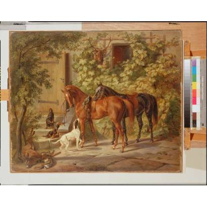 Фотообои Лошади У Крыльца | арт.18148