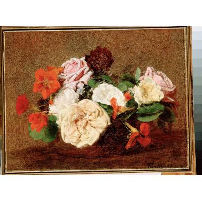 Фотообои Розы И Настурции В Вазе | арт.18177
